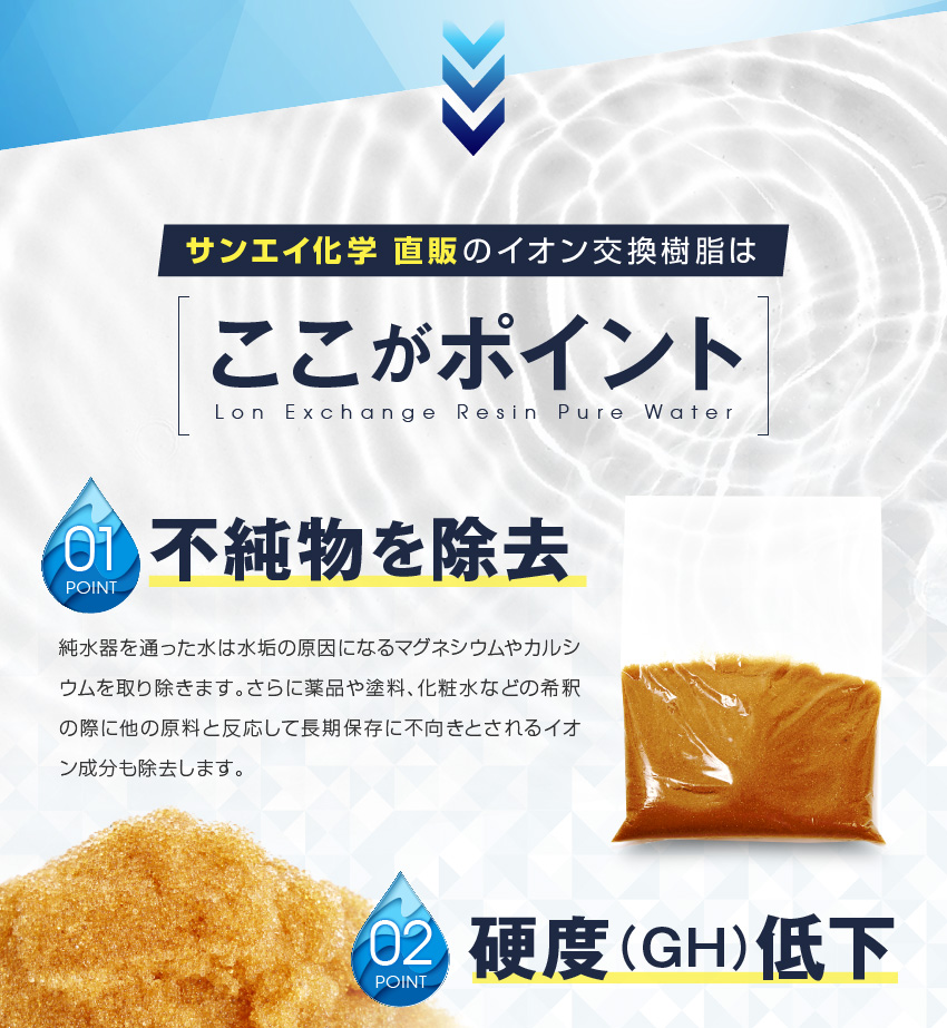やす　イオン交換樹脂 5L 】純水用イオン交換樹脂 新品 | DK-works STORE