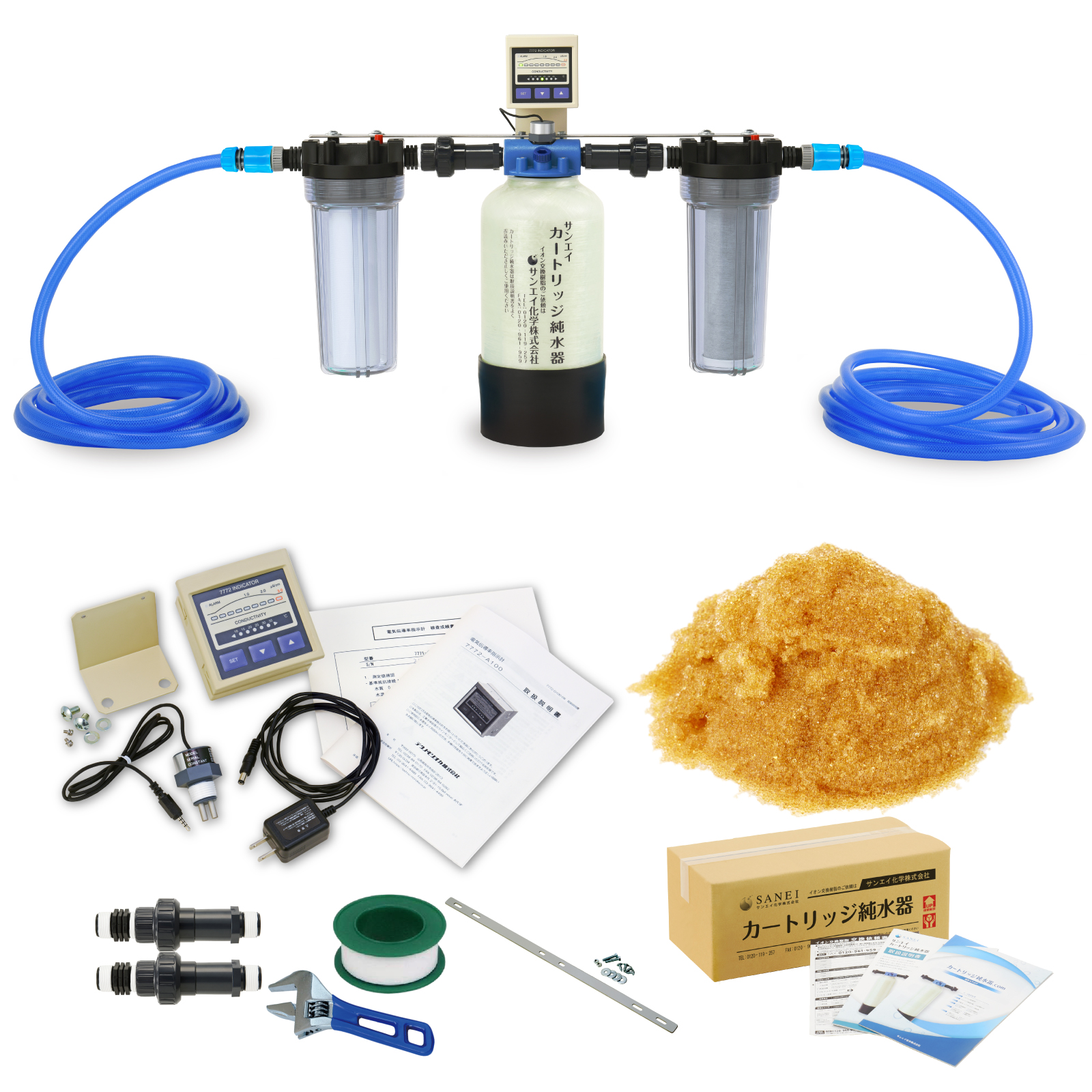 【３個のホエイ】 サンエイ化学 カートリッジ純水器 3L プロタイプ フィルター＋