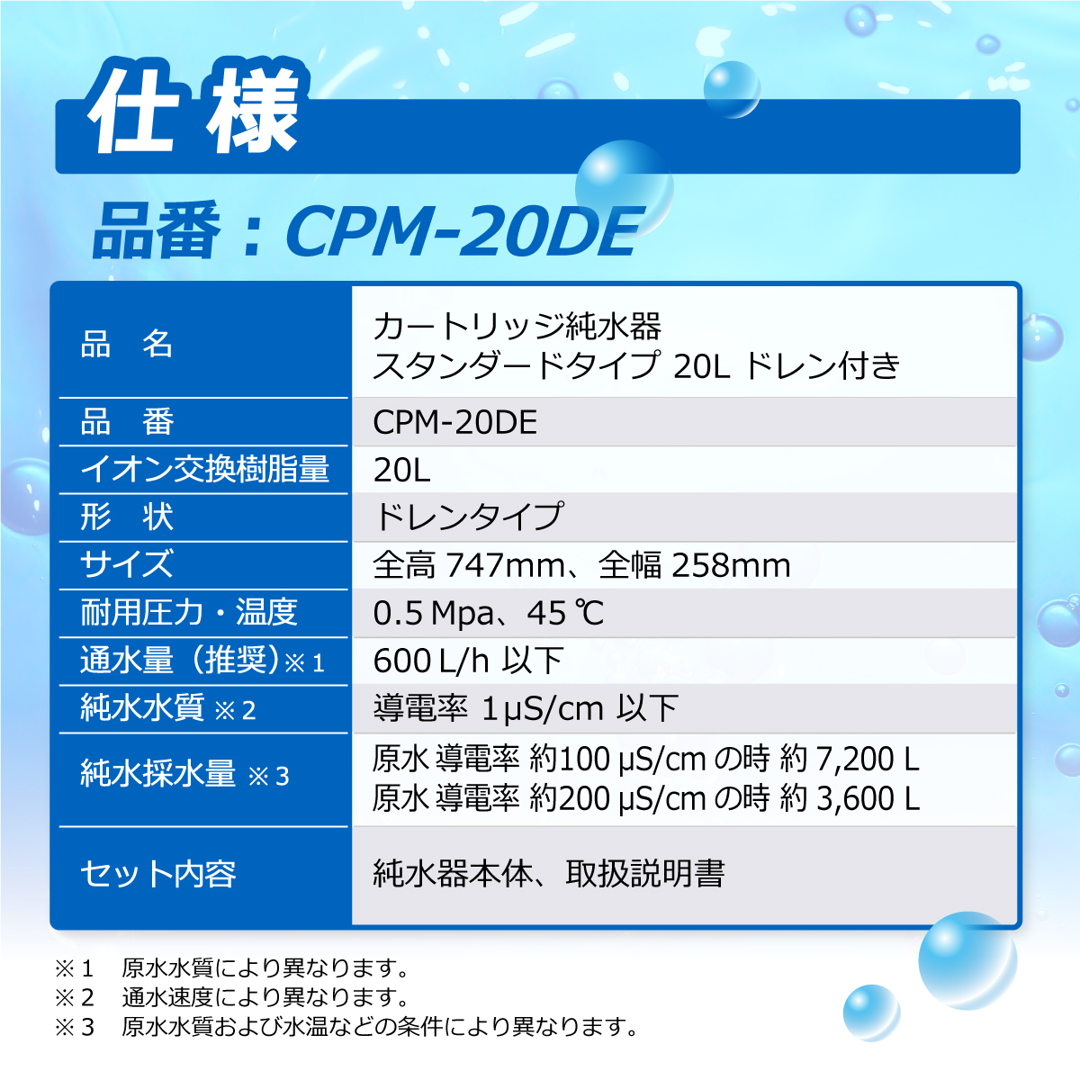 サンエイ化学 カートリッジ純水器 20L スタンダードタイプ