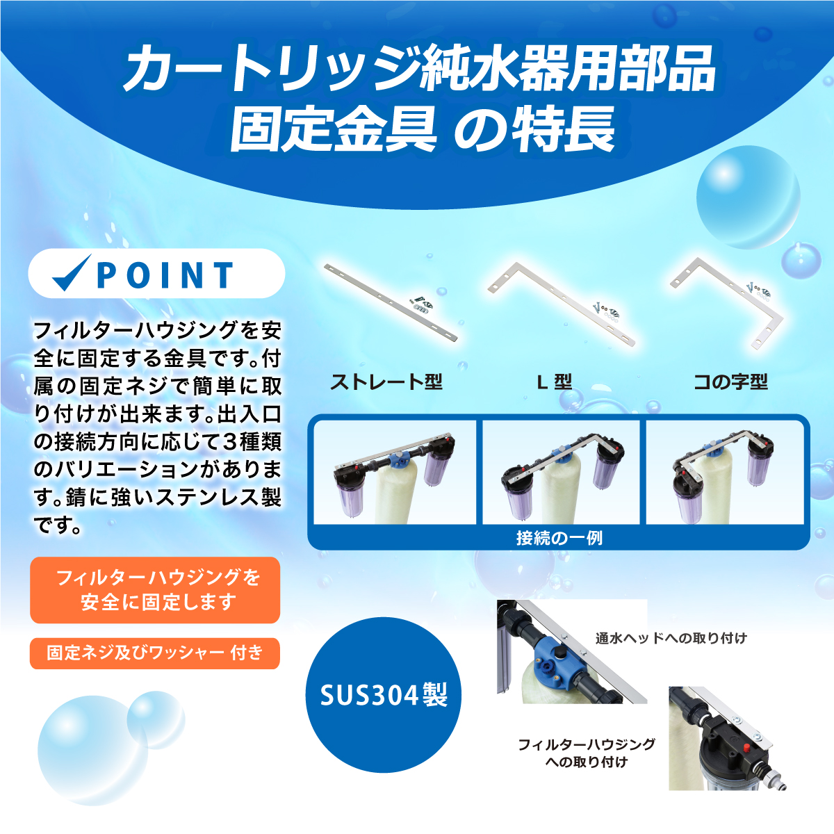 サンエイ化学 固定金具 L型 L-1｜カートリッジ純水器.com